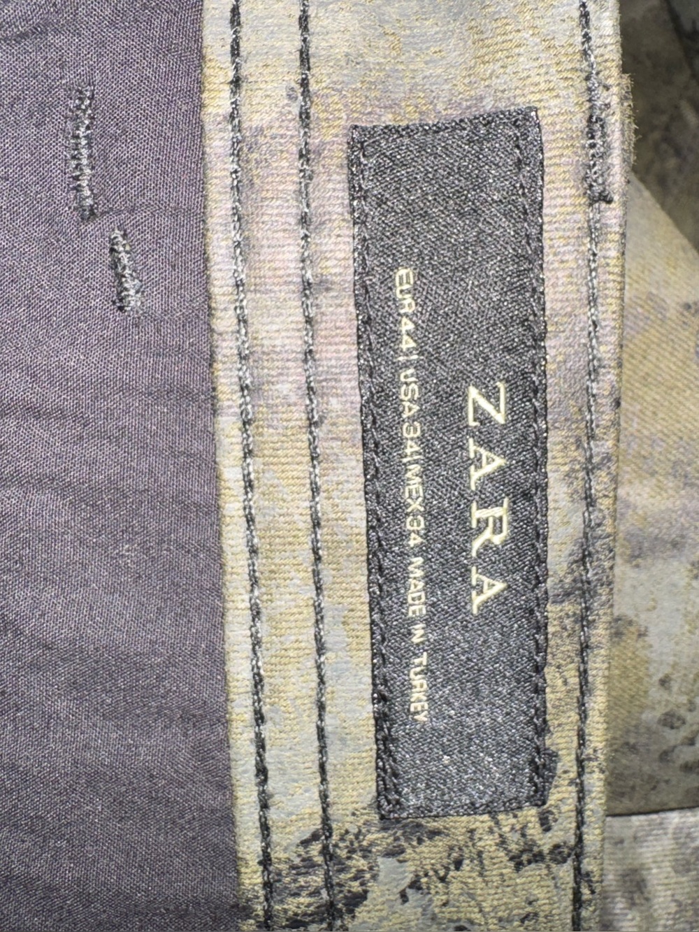 Zara Olive Green Snake-Print Skinny Jeans - Picture 9 of 9